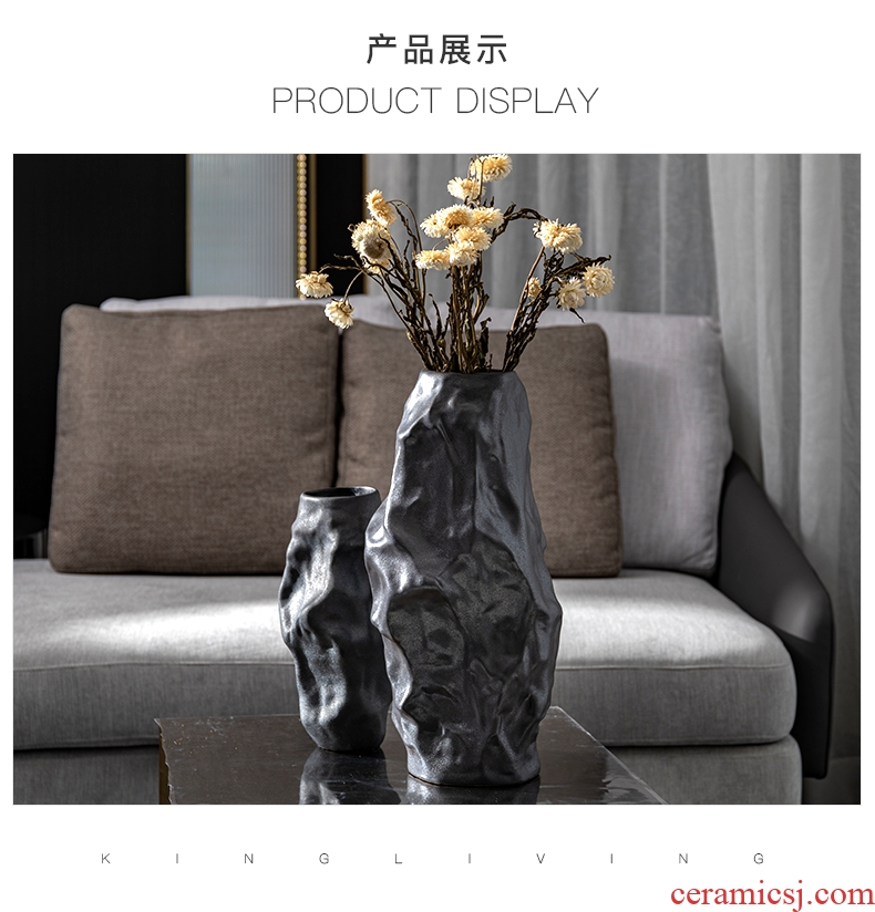 Chinese style restoring ancient ways is coarse ceramic club hotel furnishing articles sitting room window flower arrangement of large vase yulan flower POTS - 602682564811