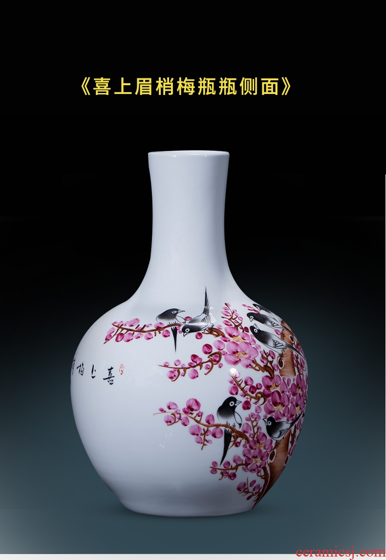 Jingdezhen famous master hand made lotus ceramics vase furnishing articles of new Chinese style decorates porch sitting room big furnishing articles