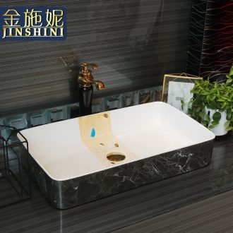 Contracted on the ceramic bowl lavatory square black marble basin of household toilet lavabo art