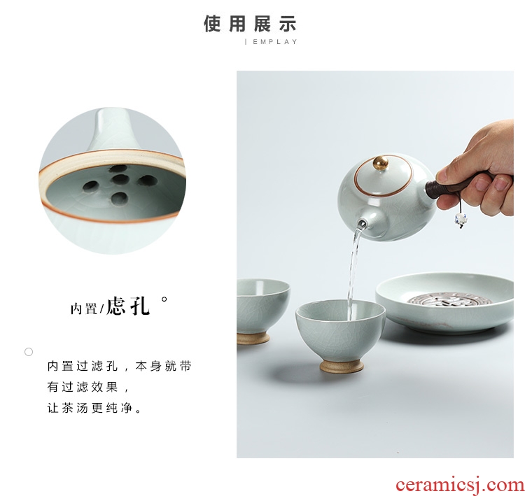 Side as the of your up kung fu tea set ceramic teapot single pot of ebony handle Side filtration pot of the pot of single pot