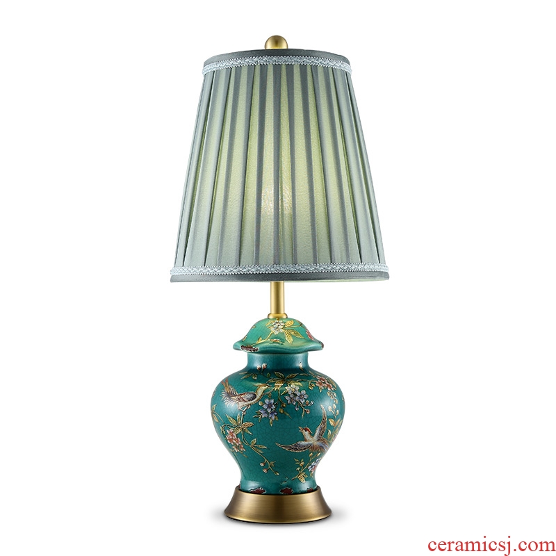 American enamel lamp decoration ceramics art of carve patterns or designs on woodwork hand - made all copper modern retro delicate sitting room the bedroom of the head of a bed