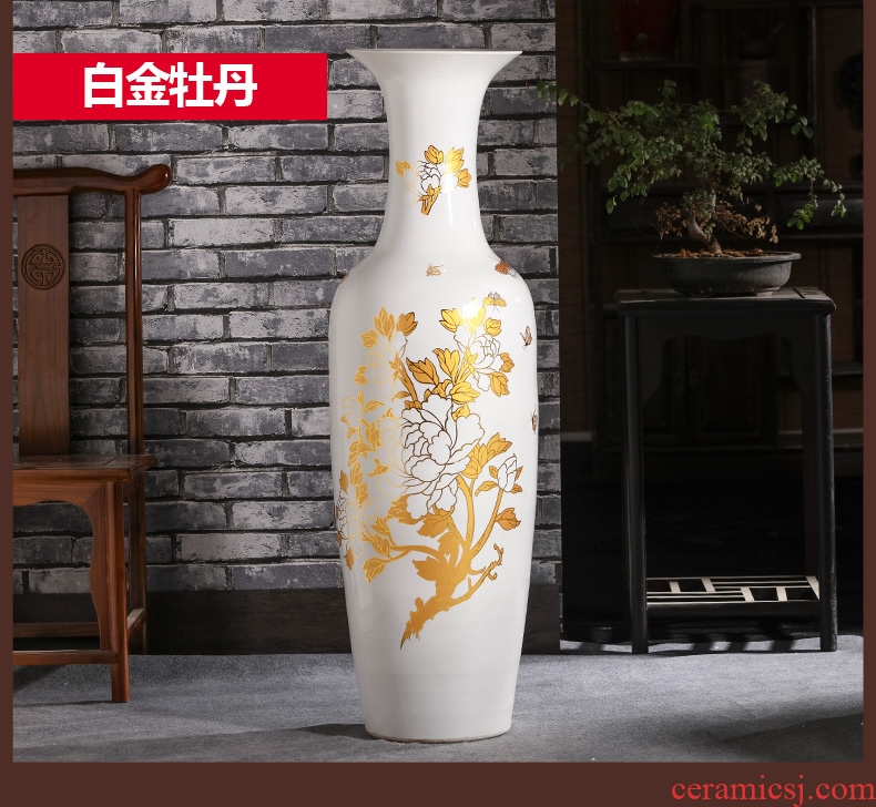 Postmodern new Chinese porcelain pot example room porch place nature science wearing small mouth big vase flowers, soft adornment - 584852517329