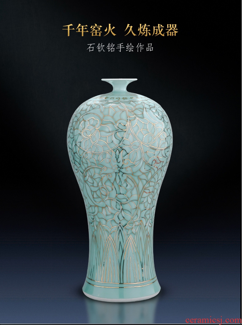 Ground vase large flower arrangement is I and contracted sitting room Nordic decorative furnishing articles hotel ceramics jingdezhen restoring ancient ways - 602758070166