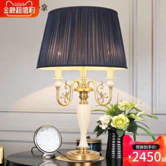 American country full copper ceramic desk lamp luxurious sitting room decorative light sweet bedroom atmosphere bedside lamp villa lamps and lanterns