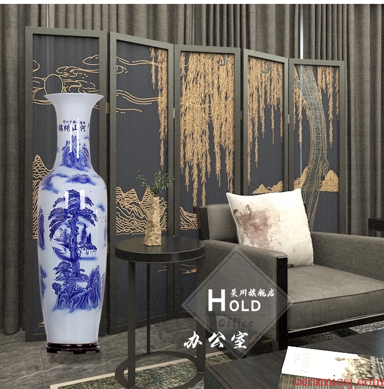 Modern Chinese style example room pottery vases, indoor and is suing water red ceramic cylinder of large ceramic vase vase - 529165900502