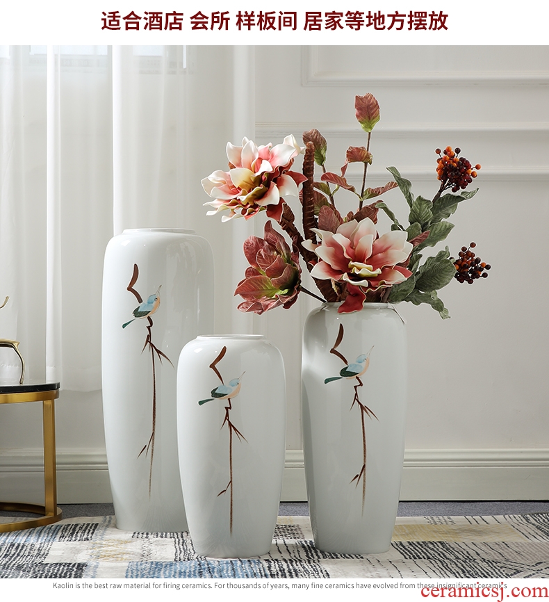 Murphy European - style checking ceramic vase of large sitting room atmosphere simulation flower art hall, home furnishing articles suit - 598151628136