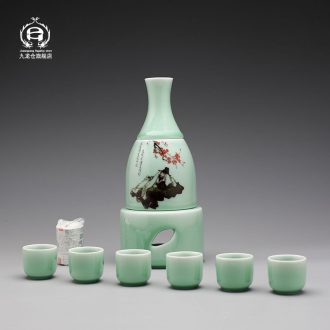 DH jingdezhen ceramic Japanese heating temperature wine pot he its drank with a jar of wine and rice wine warm hot hip flask glass suits for