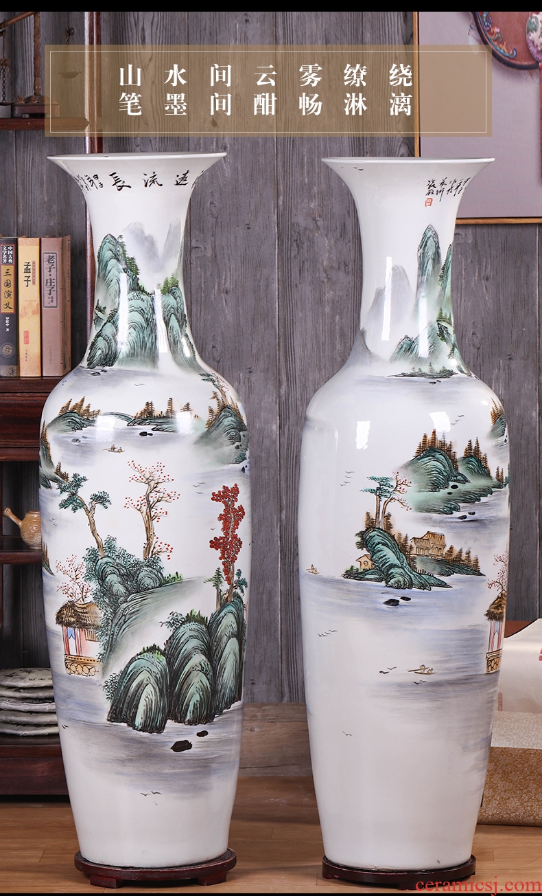 Ground vase large white living room the dried flower art I household coarse pottery Chinese ceramic POTS villa furnishing articles - 594311202567