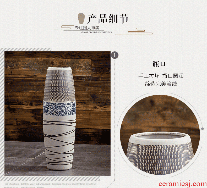 Jingdezhen ceramic open the slice of a large vase archaize crack glaze painting the living room the hotel decoration clear - 585870447614