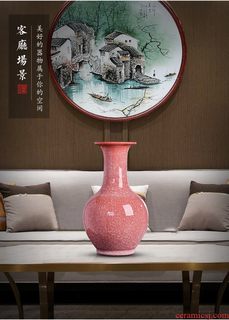 Jingdezhen ceramics flower vase creative archaize sitting room adornment new Chinese style household TV ark furnishing articles