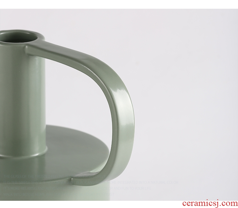 BEST WEST geometric kettle type ceramic vase model between soft light decoration key-2 luxury furnishing articles creative designer
