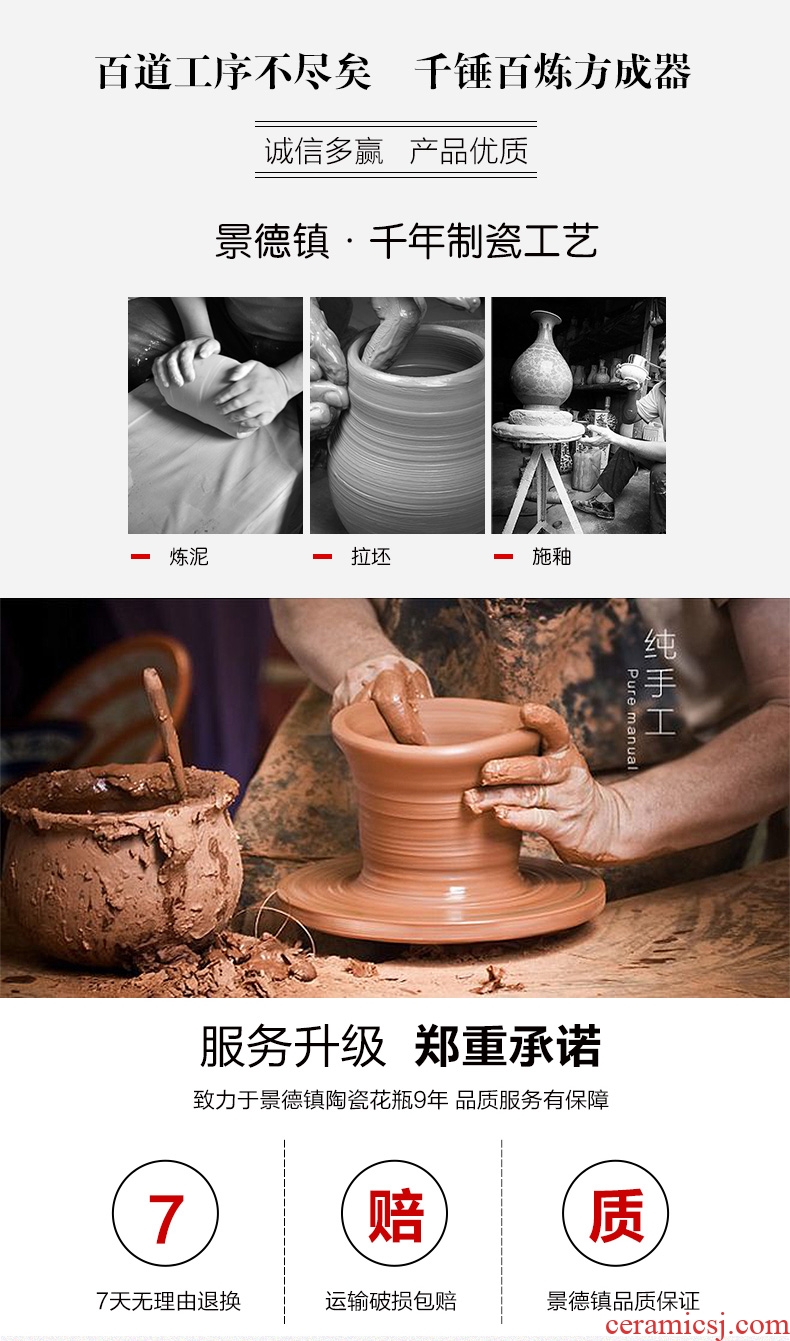 Jingdezhen ceramics of large vase furnishing articles furnishing articles flower arranging device youligong red wine sitting room adornment household - 602887003837