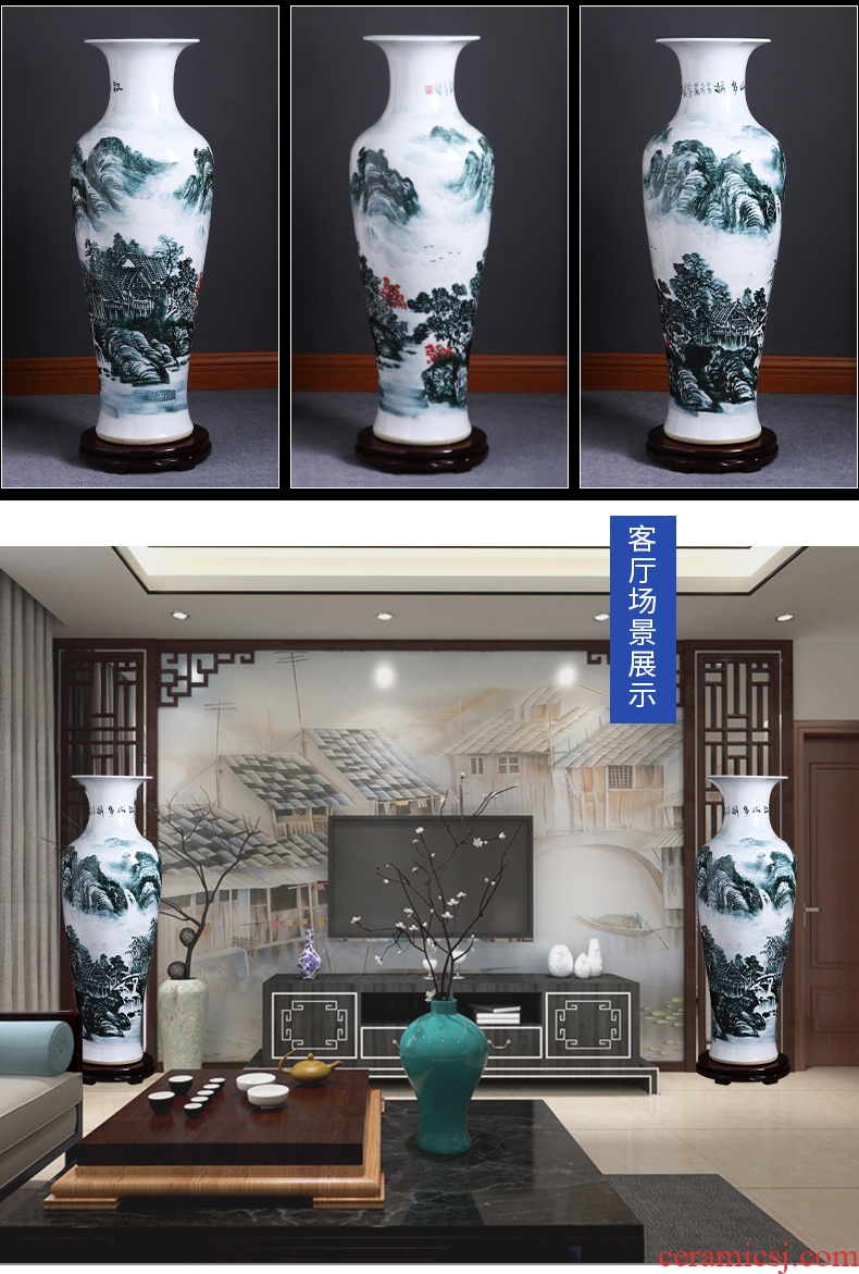 Jingdezhen ceramics large hand - made art vase sitting room adornment is placed a housewarming gift porcelain decoration - 600322738488