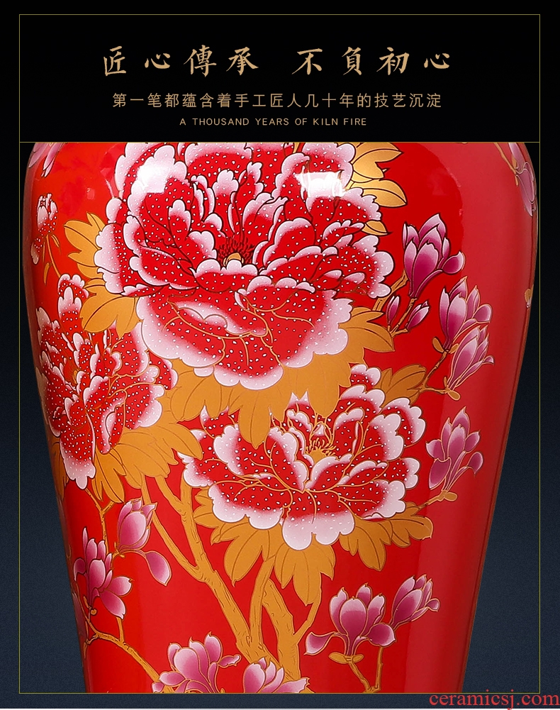 Jingdezhen porcelain ceramic vase contracted and I European hotel lobby large flower arranging landing place for the opening taking - 592210914326
