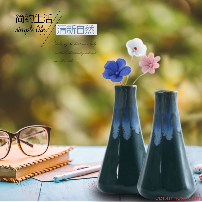 Jingdezhen ceramic vase flower arranging furnishing articles I and contracted sitting room small and pure and fresh Nordic TV ark, adornment