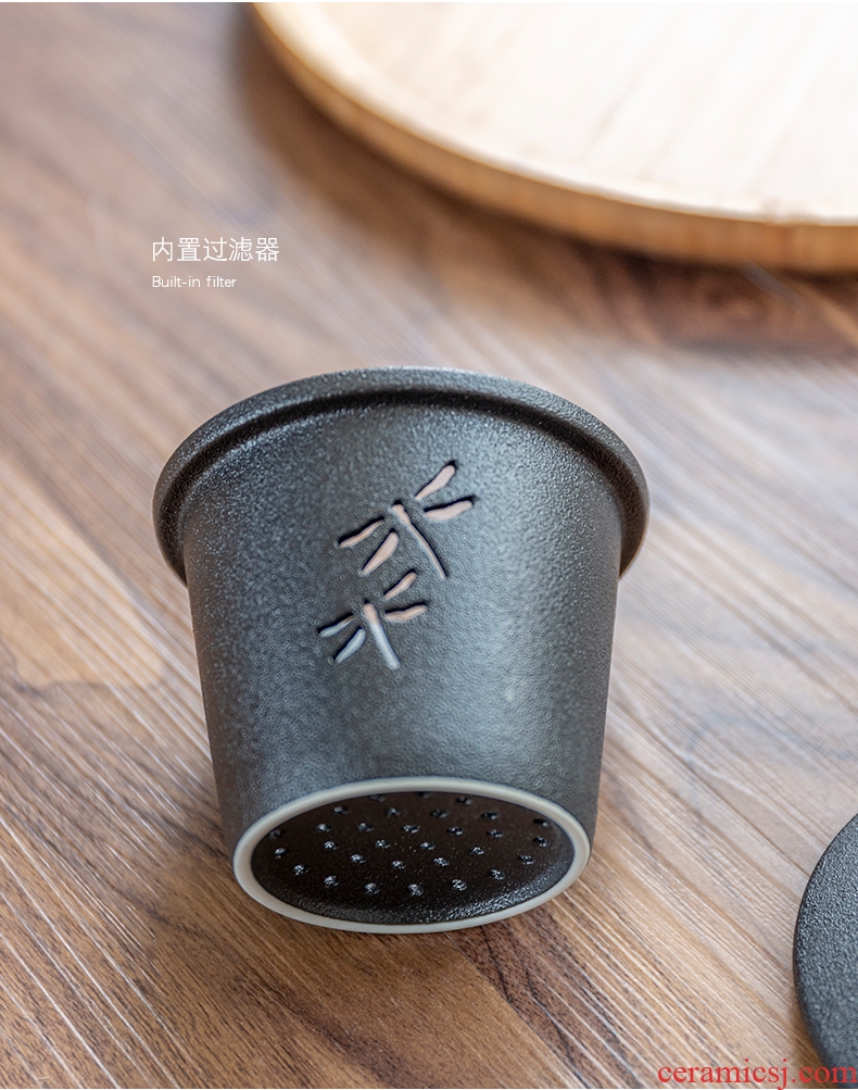 Glass ceramic filter tea cup with lid office keller household ultimately responds kongfu tea cups water