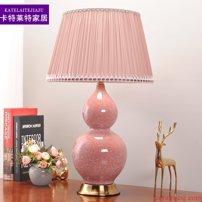American ceramic desk lamp bedroom nightstand lamp sitting room warm and romantic wedding household contracted and I household adornment