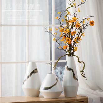 New Chinese style ceramic vase three - piece suit I household adornment jingdezhen desktop furnishing articles sitting room dry flower arranging flowers