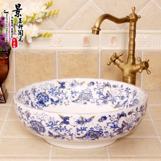 The New type of jingdezhen ceramic art basin sinks a butterfly is flying stage basin basin