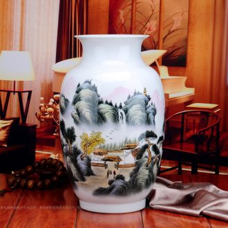 Porcelain of jingdezhen ceramic hand - made ceramic vase celebrity famous landscape vase modern home furnishing articles