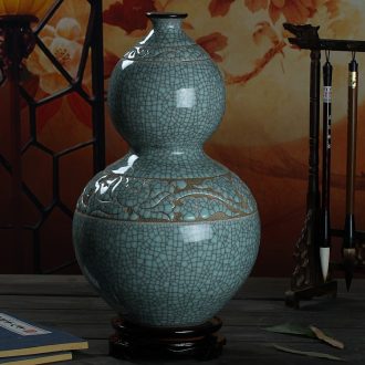 Jingdezhen ceramics hand - carved retro up vases, flower arranging Chinese style porch sitting room adornment is placed