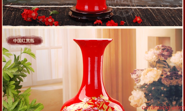 Jingdezhen ceramic vase landing large Nordic dry flower arranging furnishing articles retro flower pot sitting room decoration time of your life - 35716337546