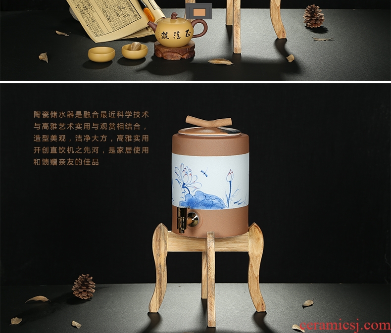 Friend is ceramic water storage tank storage tank kung fu tea accessories with tea, tea drinking water pure bucket five liters