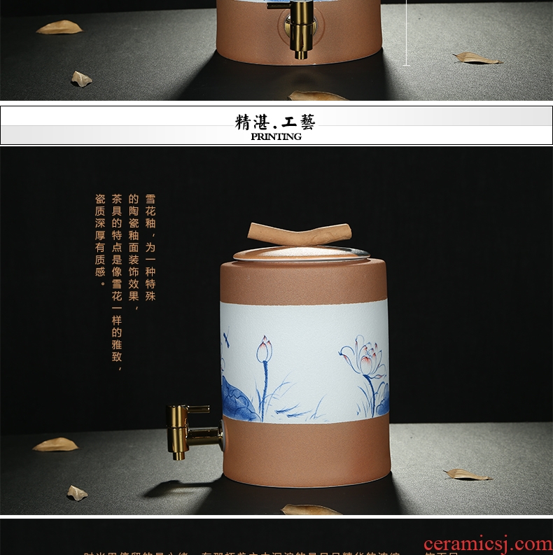 Friend is ceramic water storage tank storage tank kung fu tea accessories with tea, tea drinking water pure bucket five liters