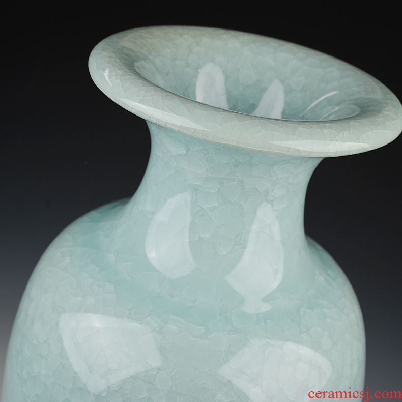 Jingdezhen ceramics archaize crack jun porcelain glaze white borneol big vase modern living room furniture decoration pieces - 38148884572