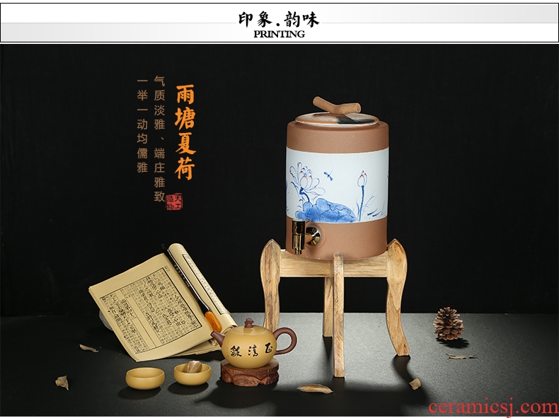 Friend is ceramic water storage tank storage tank kung fu tea accessories with tea, tea drinking water pure bucket five liters