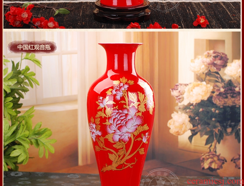 Modern new Chinese style of large vases, jingdezhen ceramics hand - made dried flowers, flower arrangement, the sitting room TV ark, furnishing articles - 35716337546