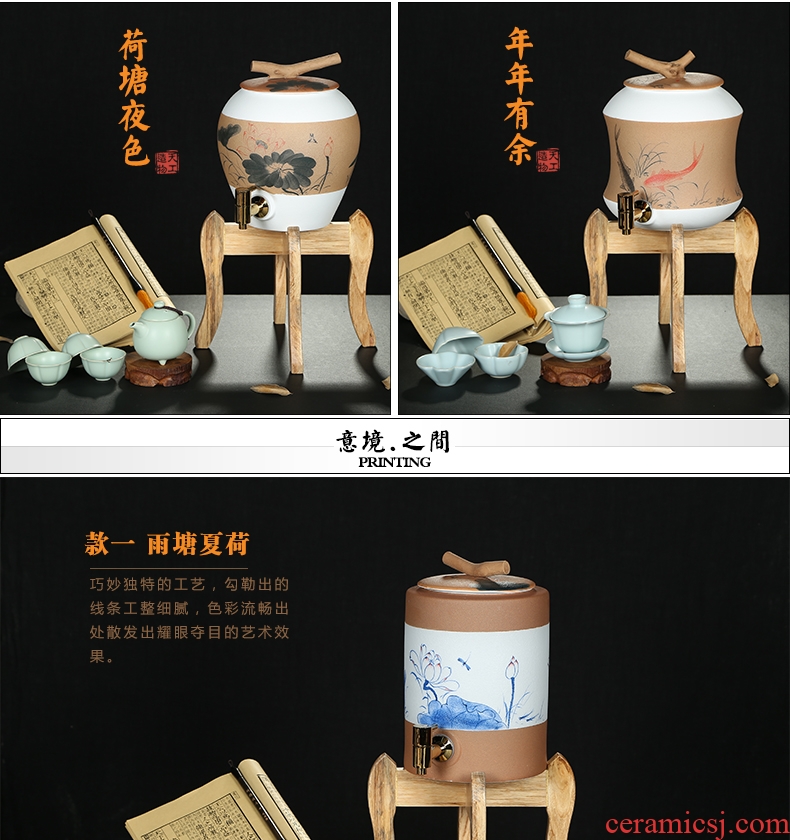 Friend is ceramic water storage tank storage tank kung fu tea accessories with tea, tea drinking water pure bucket five liters