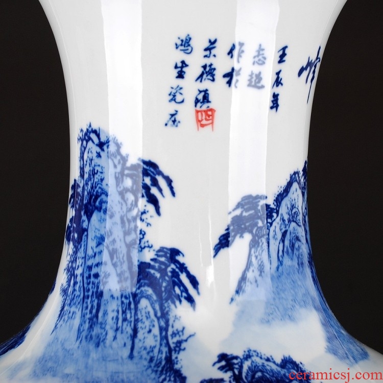 Jingdezhen ceramics general antique blue and white porcelain jar ceramic furnishing articles large storage tank is Chinese style household decorations - 37646113424