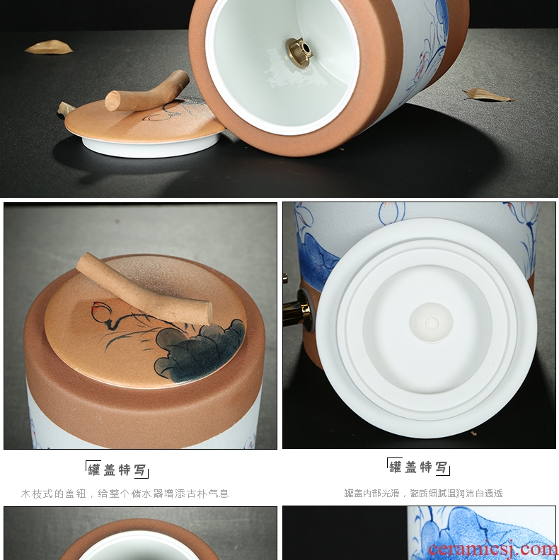 Friend is ceramic water storage tank storage tank kung fu tea accessories with tea, tea drinking water pure bucket five liters