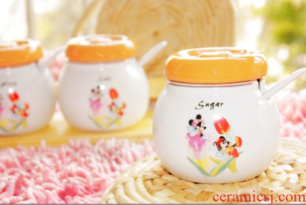 JingYuXuan Disney mickey 's kitchen ceramic flavor pot three - piece courtship