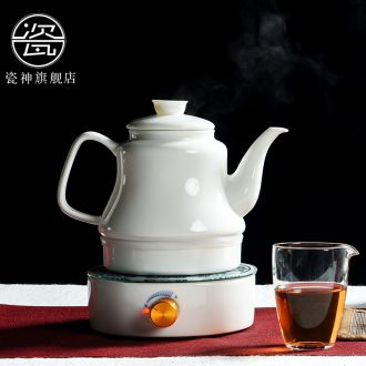 God household contracted dehua porcelain white porcelain tea set ceramic water boiling tea is tea stove water boiler heating furnace the teapot