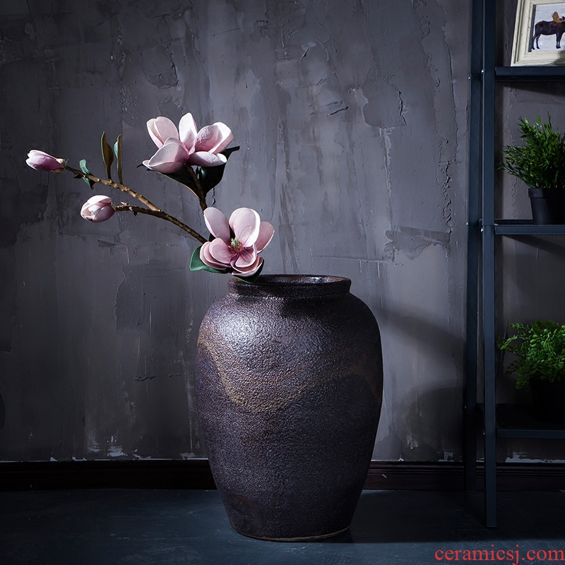 Jingdezhen ceramic hand - made qingming painting of large blue and white porcelain vase sitting room adornment is placed heavy large - 564302457881