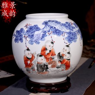 Jingdezhen ceramics hand - made vases vogue to live in the living room decoration baby play figure handicraft furnishing articles