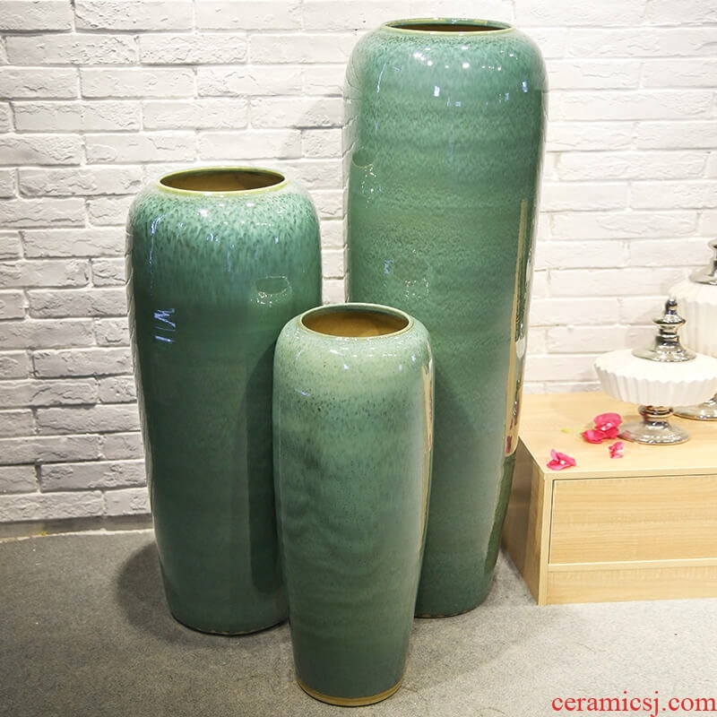 Jingdezhen ceramics archaize crack jun porcelain glaze white borneol big vase modern living room furniture decoration pieces - 556472488704