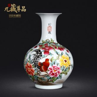 Jingdezhen ceramics vase hand-painted pastel prosperous sitting room of Chinese style household adornment gift porcelain collection