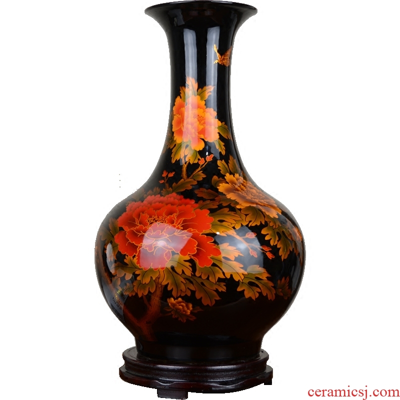 Jingdezhen ceramics glaze crystal vase flower arranging flowers, sitting room, the new Chinese style household adornment handicraft furnishing articles