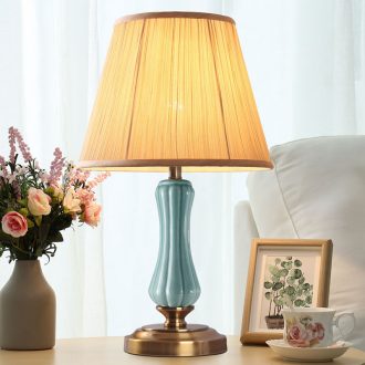Contracted and contemporary American ceramic desk lamp bedroom nightstand lamp creative household remote-controlled adjustable light romantic warmth