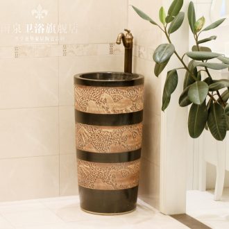 Jingdezhen art lavatory floor pillar column basin basin sink the lavatory basin bathroom ceramics