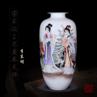 Jingdezhen ceramics dong - Ming li hand - made enamel vase cui pomelo yingxiang household act the role ofing is tasted handicraft furnishing articles
