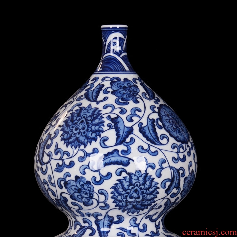 Jingdezhen ceramics imitation yongzheng blue-and-white qianlong gourd vases sitting room crafts fashion household act the role ofing is tasted furnishing articles