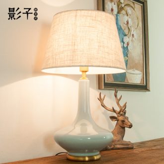 Full copper ceramic desk lamp tree American contracted and I sitting room the bedroom the head of a bed study hotel chandeliers, 1034