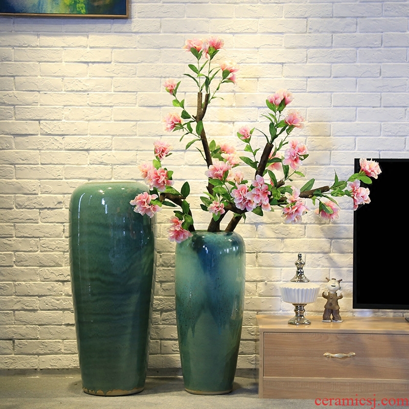 New Chinese style club house sitting room of large vase jingdezhen ceramic flower implement flower restaurant adornment is placed between example - 550663584634