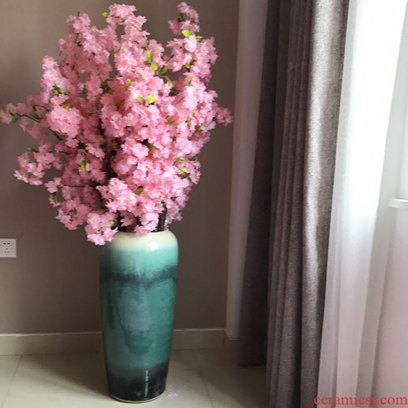 Jingdezhen ceramic big vase colored glaze flower arranging landing place villa living room flower implement contracted and I retro POTS - 543535762058