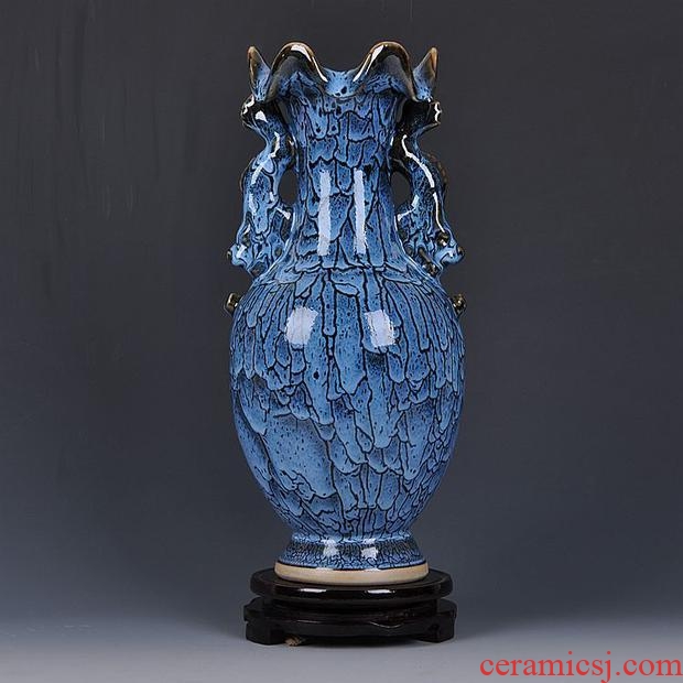 Chinese style restoring ancient ways of large vases, ceramic furnishing articles pottery sitting room hotel decoration flower arranging dried flowers thick ceramic bottle - 525150653583