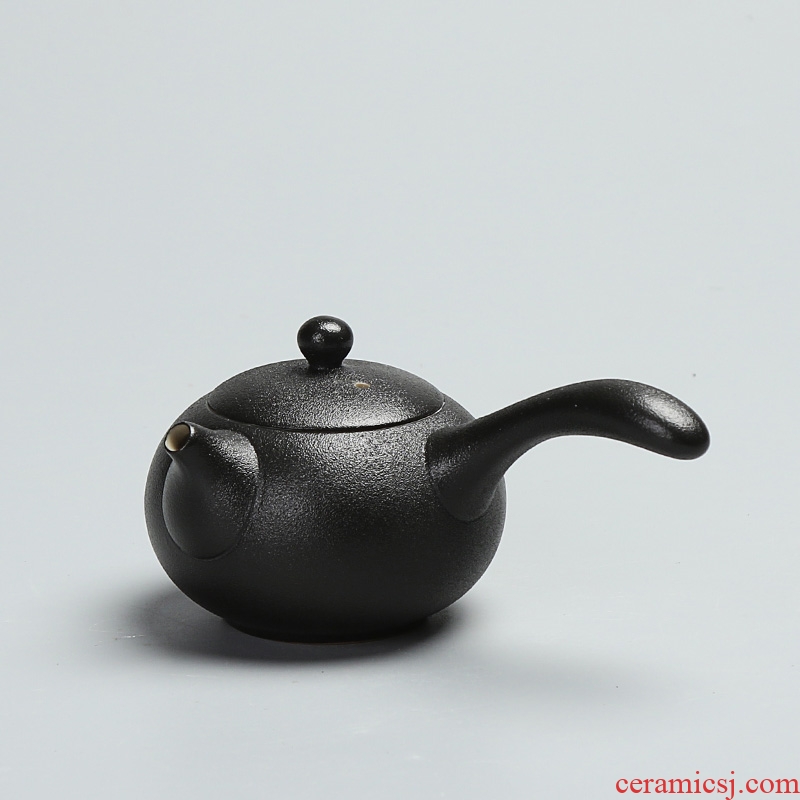 Black side quiet life zen put the pot of tea ware antique black pottery clay pu 'er kung fu tea set ceramic in Taiwan